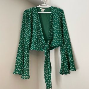 UO tie front top